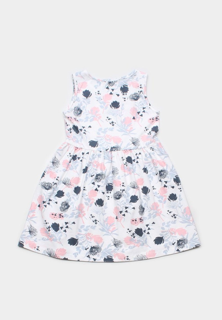 Girls moleyapparels | Floral Print Dress White (Girl'S Dress)