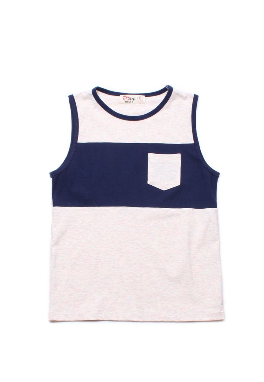 Boys moleyapparels | Colour Block Pocket Singlet Light Pink (Boy'S Singlet)