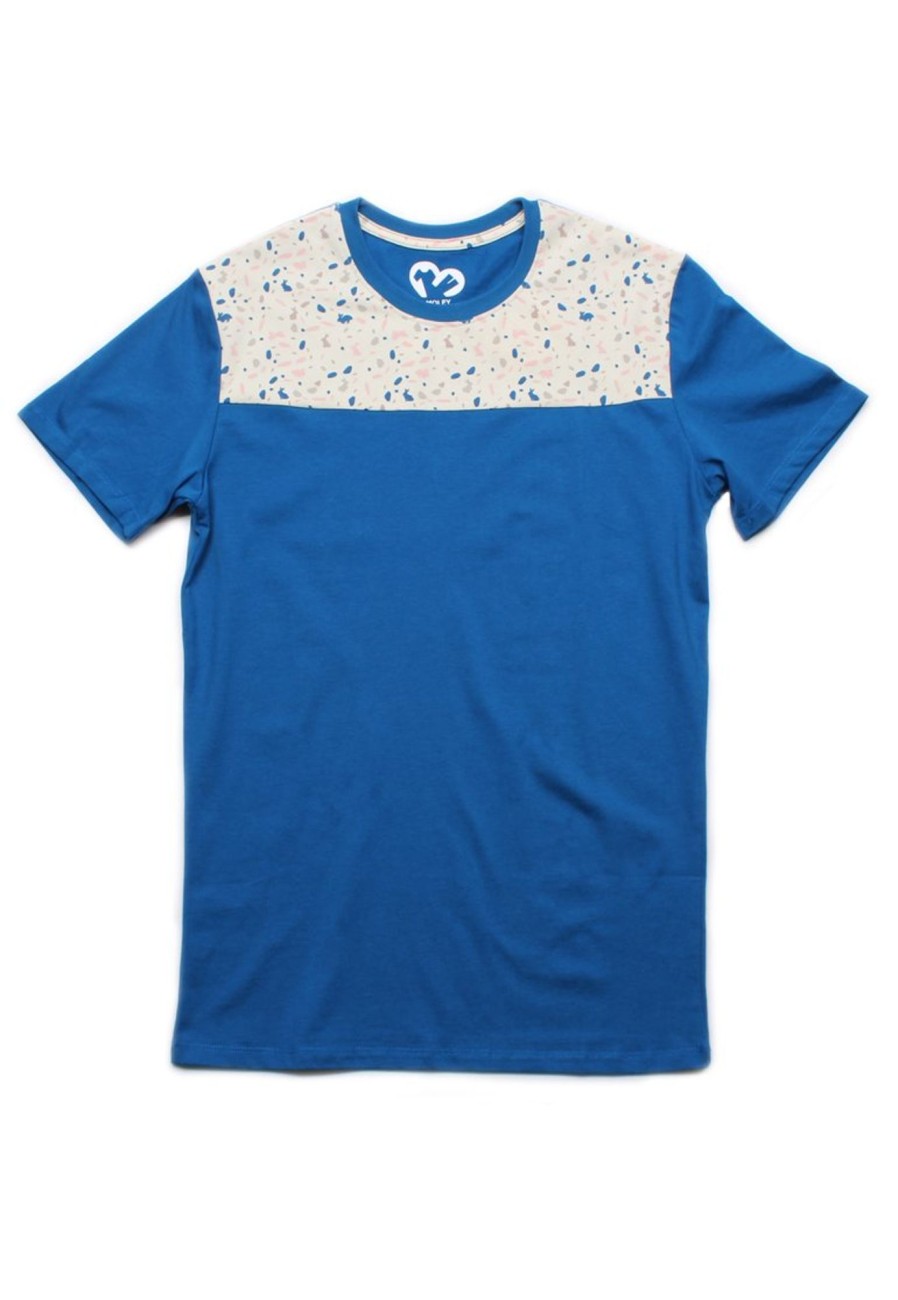 Matching Sets moleyapparels | Terrazzo Bunny Panel T-Shirt Blue (Men'S T-Shirt)