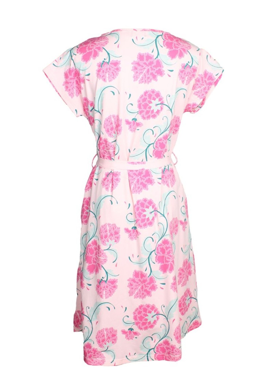 Matching Sets moleyapparels | Peony Floral Print Nursing Ladies Flare Dress Pink