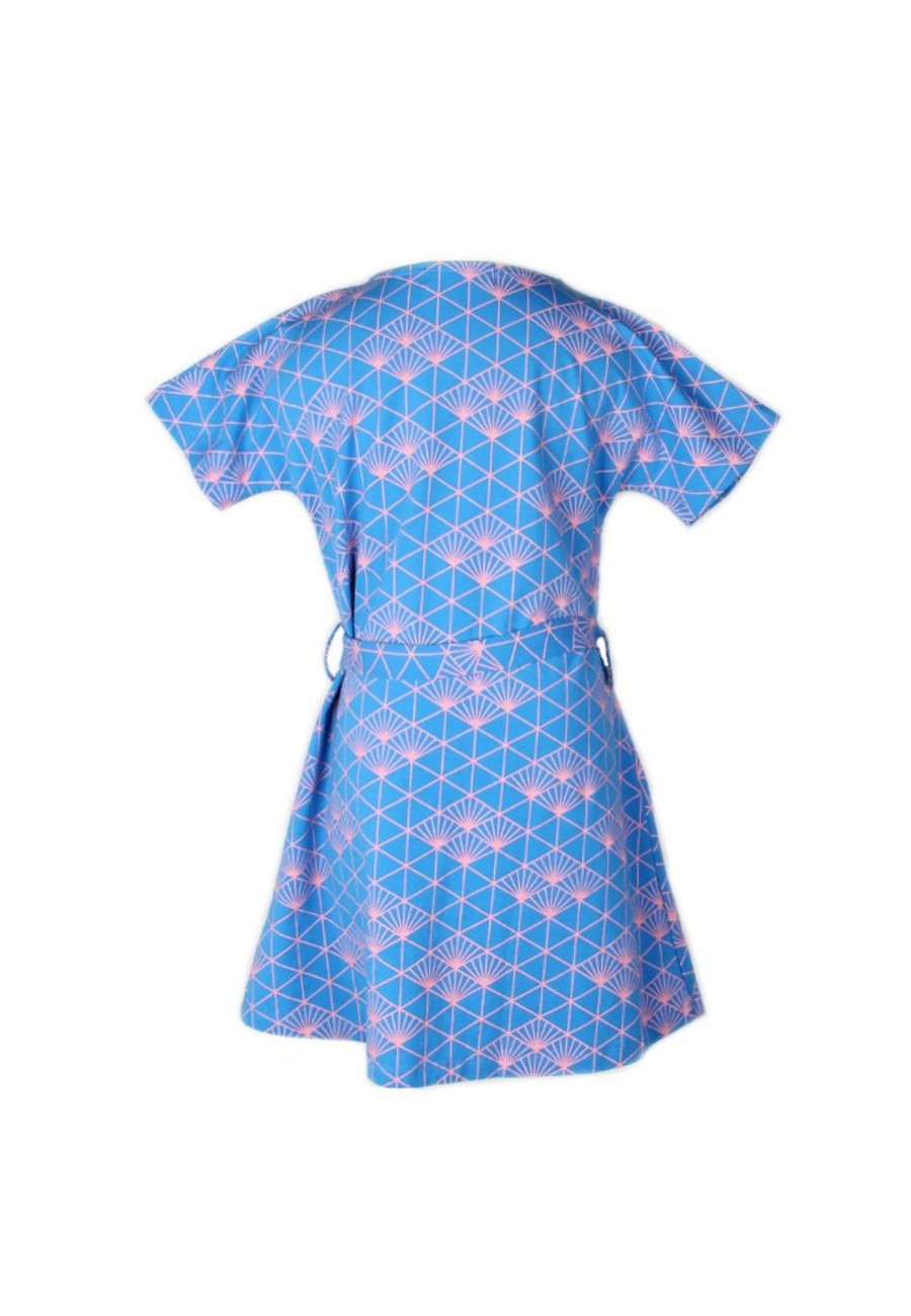 Matching Sets moleyapparels | Japanese Sunray Print Flare Dress Blue (Girl'S Dress)