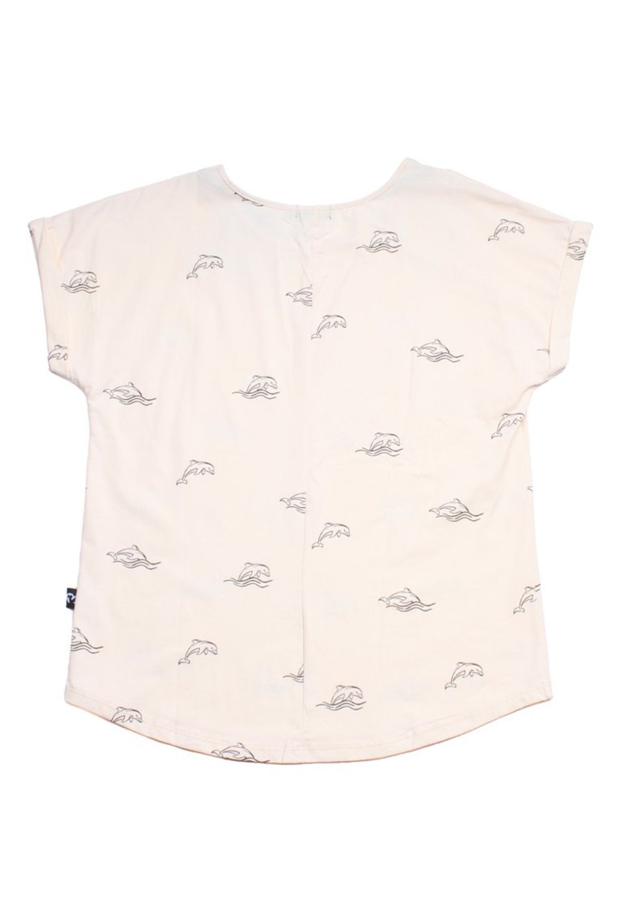 Matching Sets moleyapparels | Dolphin Print Blouse Cream (Ladies' Top)