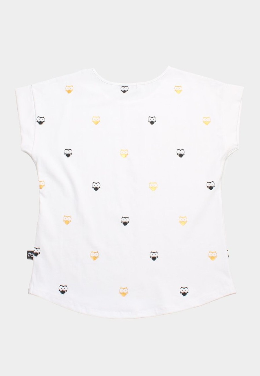 Matching Sets moleyapparels | Owl Print Blouse White (Ladies' Top)