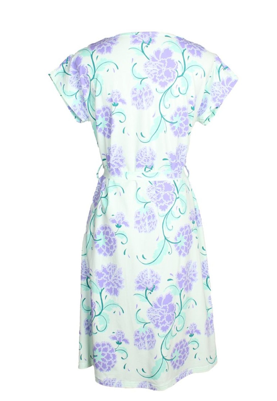 Matching Sets moleyapparels | Peony Floral Print Ladies Flare Dress Cyan