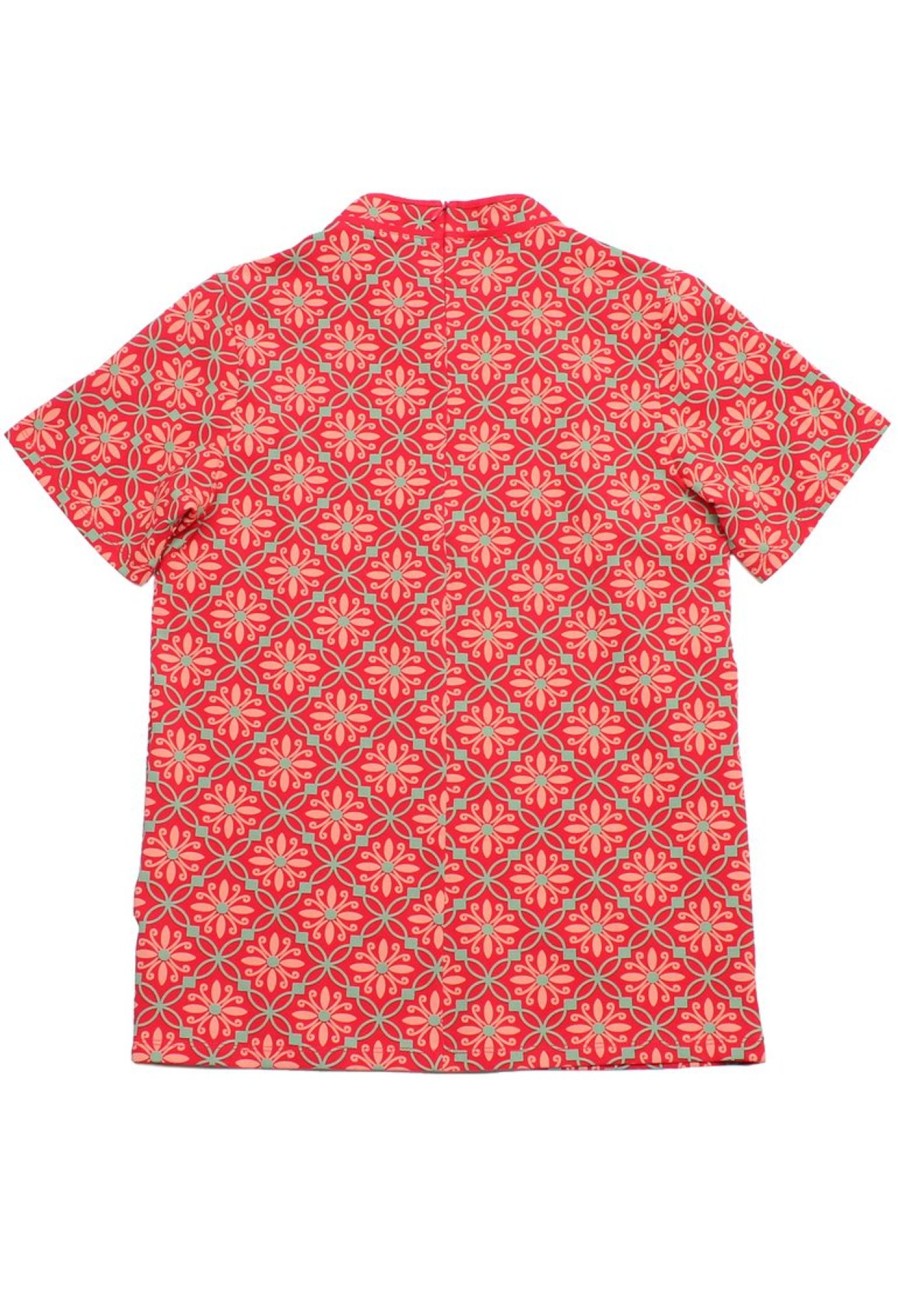 Matching Sets moleyapparels | Peranakan Inspired Cheongsam Inspired Blouse Red (Ladies' Top)