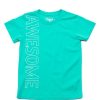 Boys moleyapparels | Vertical Awesome T-Shirt Cyan (Boy'S T-Shirt)