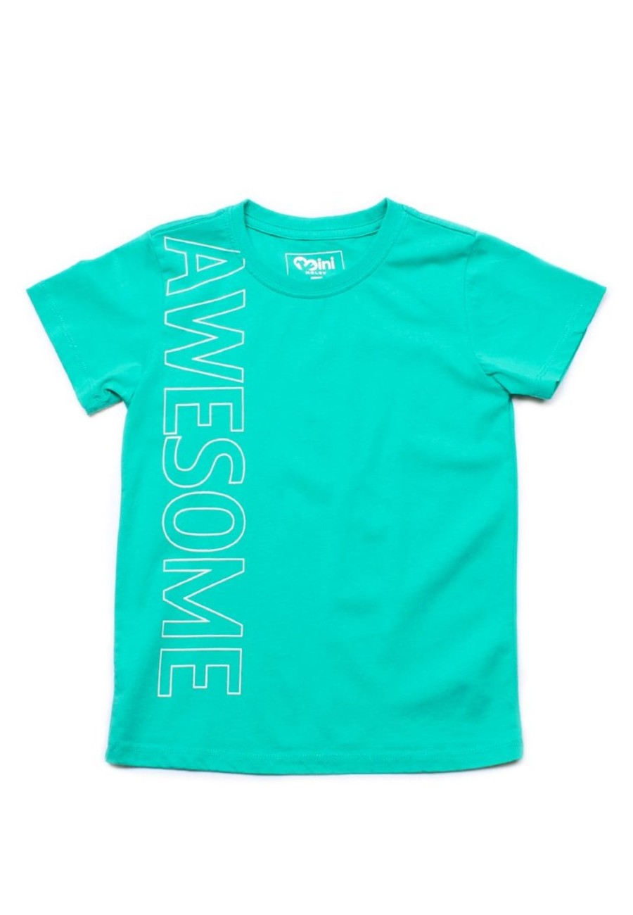 Boys moleyapparels | Vertical Awesome T-Shirt Cyan (Boy'S T-Shirt)