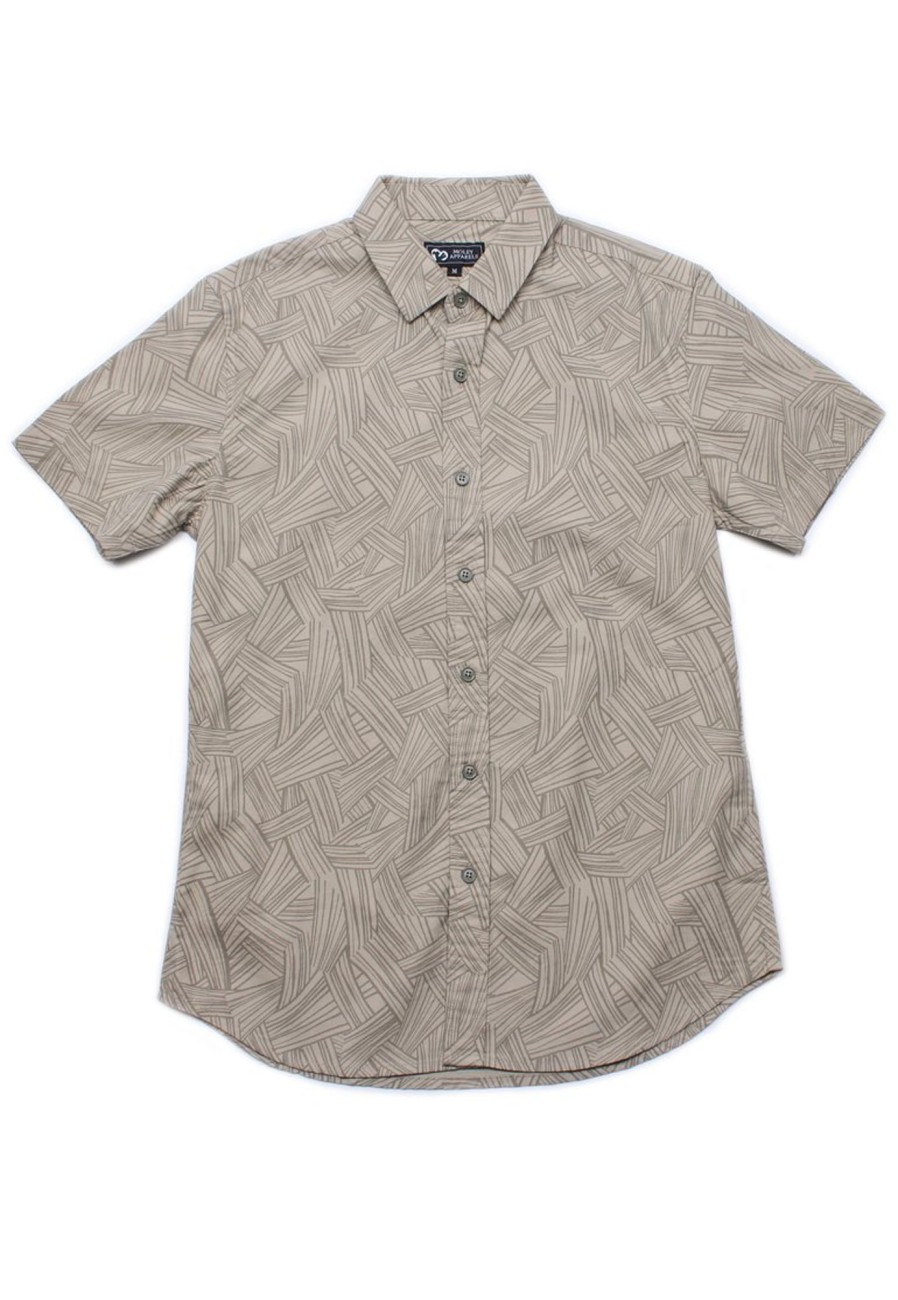 Matching Sets moleyapparels | Weave Print Short Sleeve Shirt Khaki (Men'S Shirt)