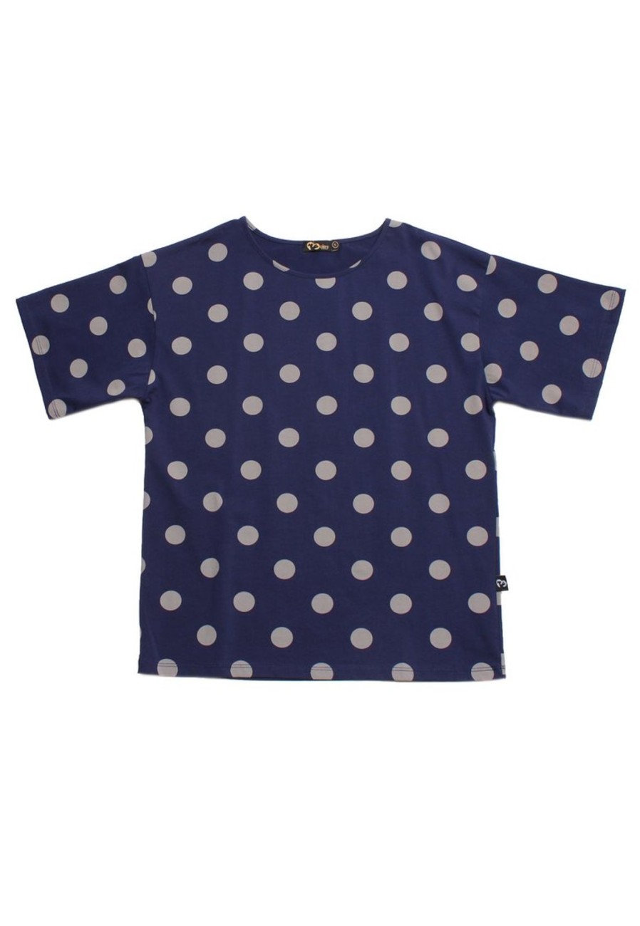 Ladies moleyapparels | Polka Dots Print Blouse Navy (Ladies' Top)