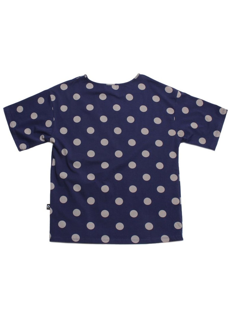 Ladies moleyapparels | Polka Dots Print Blouse Navy (Ladies' Top)