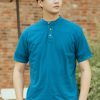 Men moleyapparels | Polka Dots Trims Polo T-Shirt Blue (Men'S Polo)