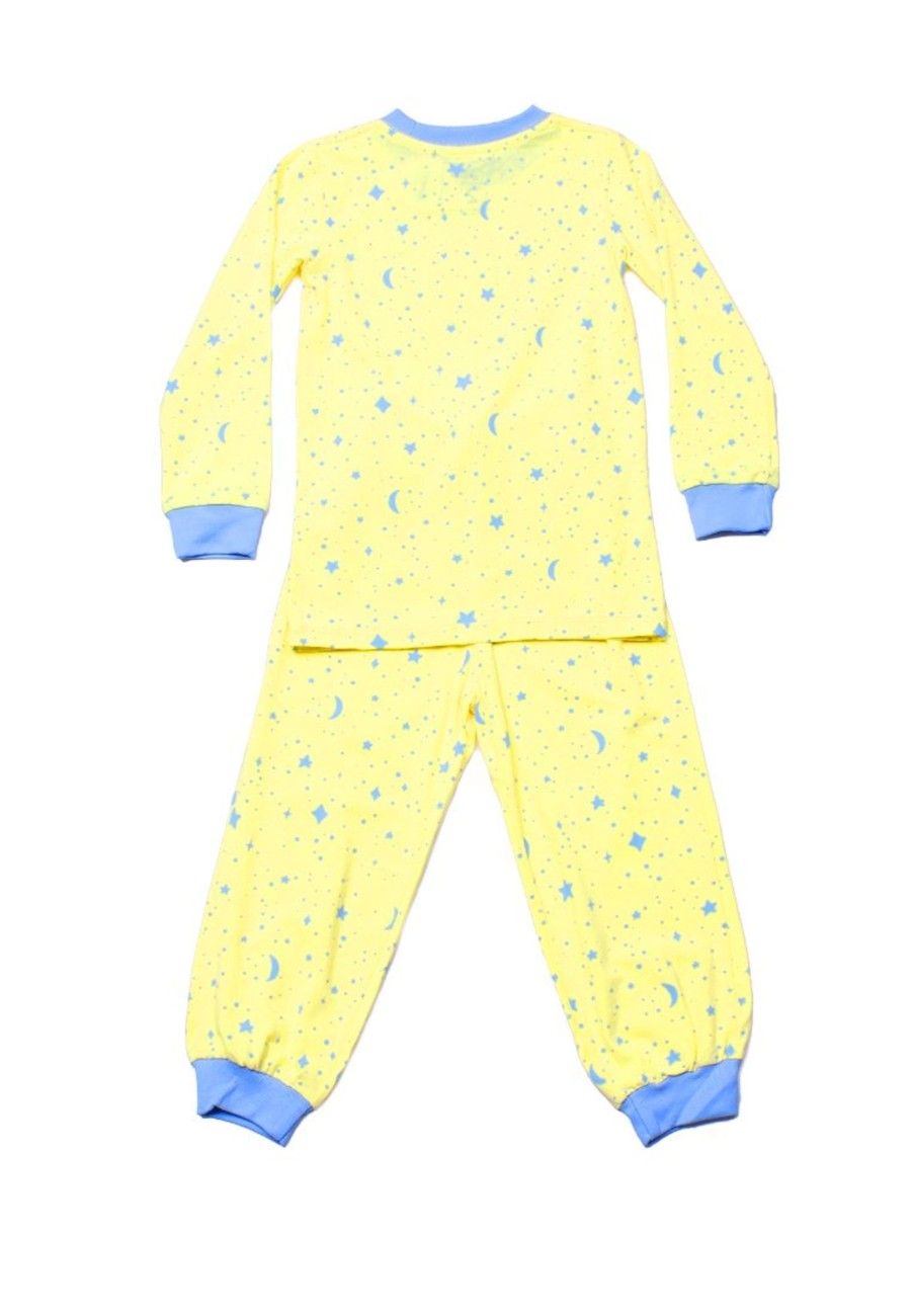 Matching Sets moleyapparels | Starry Night Print Pyjamas Set Yellow (Kids' Pyjamas)