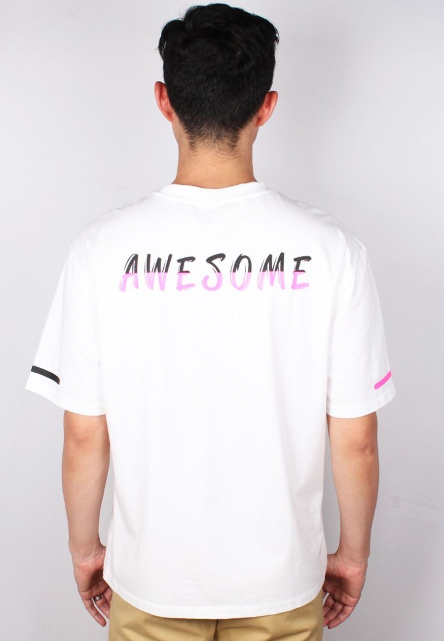 Men moleyapparels | Awesome Oversized T-Shirt White (Men'S T-Shirt)