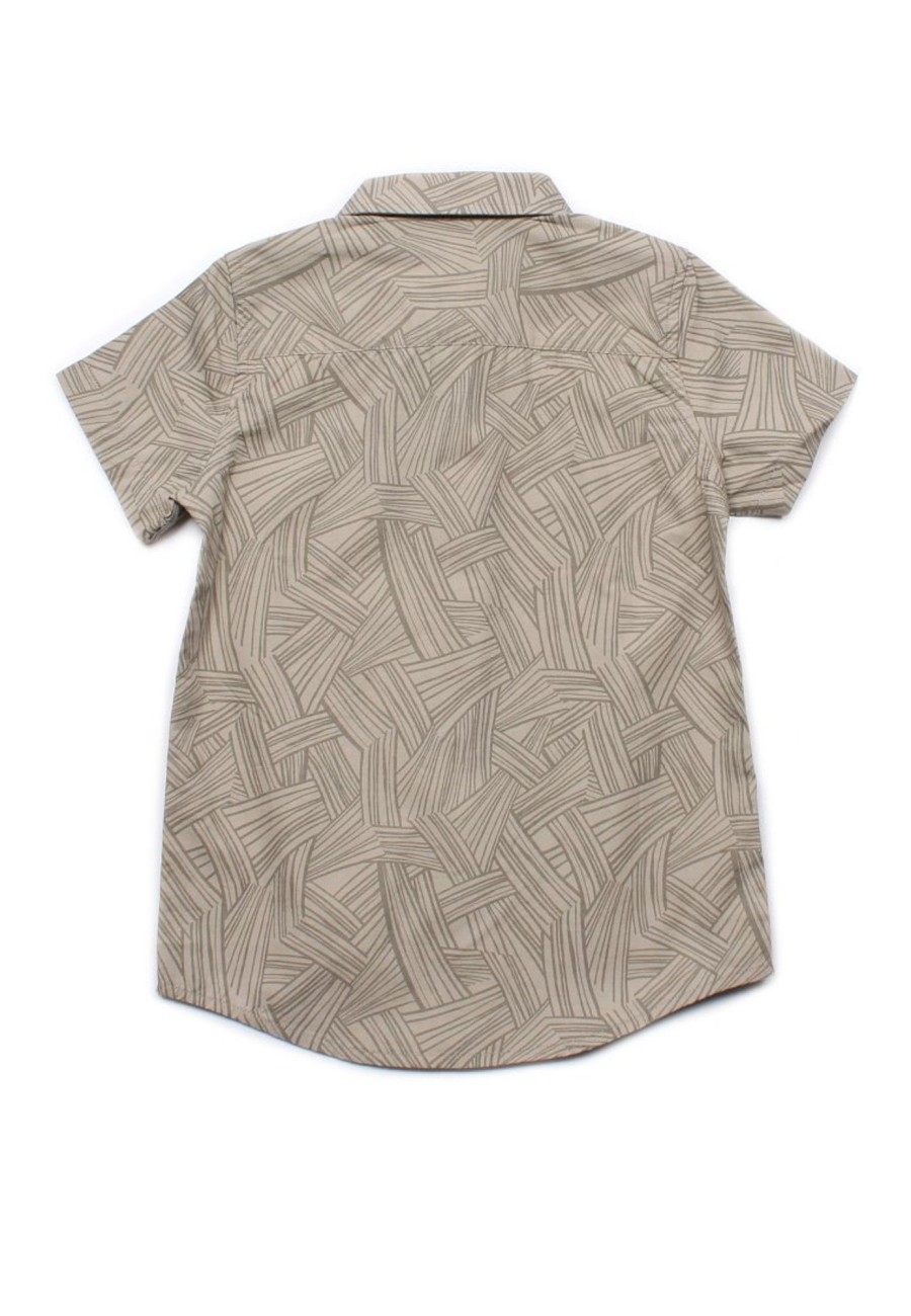 Matching Sets moleyapparels | Weave Print Short Sleeve Shirt Khaki (Boy'S Shirt)