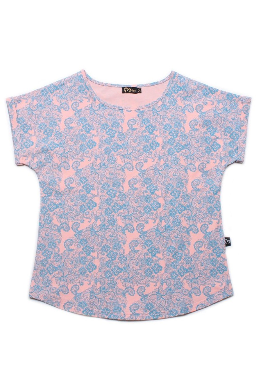 Ladies moleyapparels | Lace Print Blouse Pink (Ladies' Top)