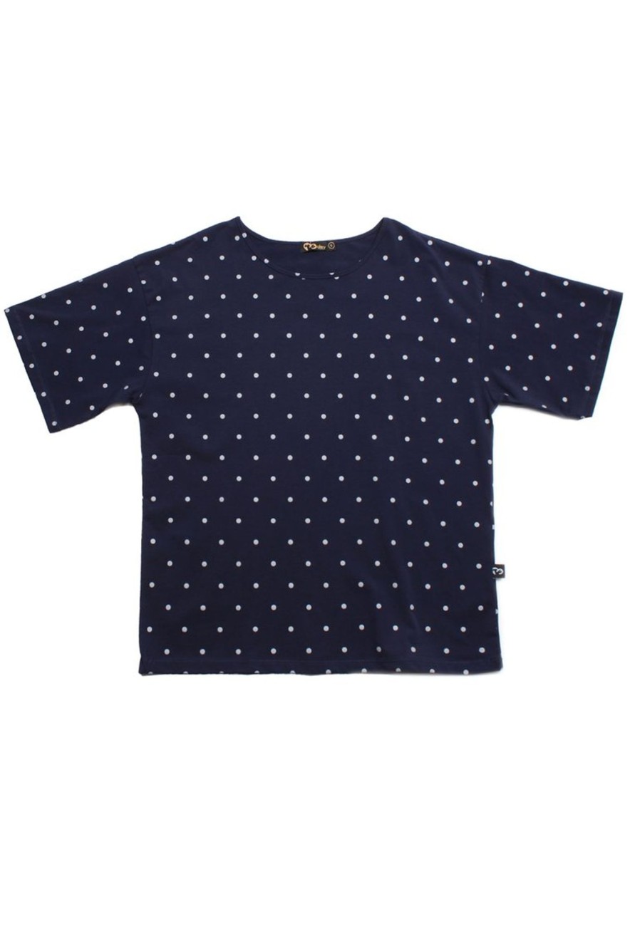 Ladies moleyapparels | Polka Dots Print Blouse Navy (Ladies' Top)