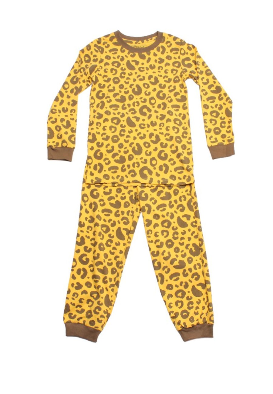 Kids Pyjamas moleyapparels | Leopard Print Pyjamas Set Yellow (Kids' Pyjamas)