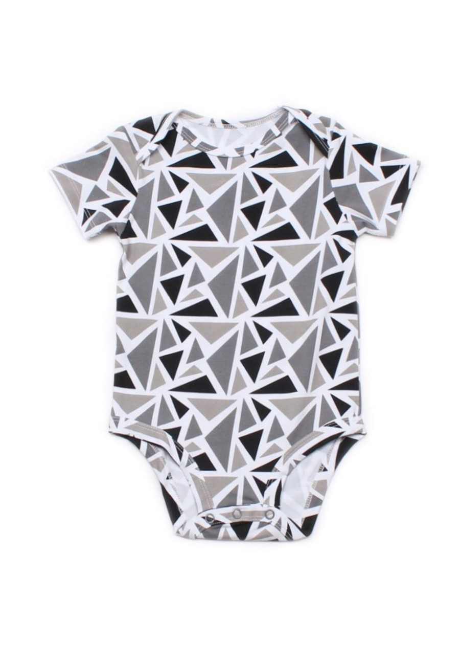 Babies moleyapparels | Geometric Triangles Print Romper Grey (Baby Romper)