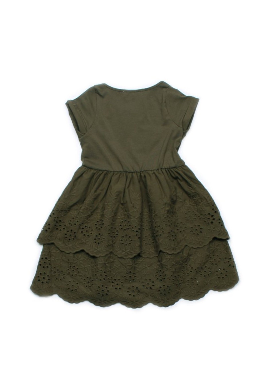 Girls moleyapparels | Eyelet Layered Premium Dress Green (Girl'S Dress)