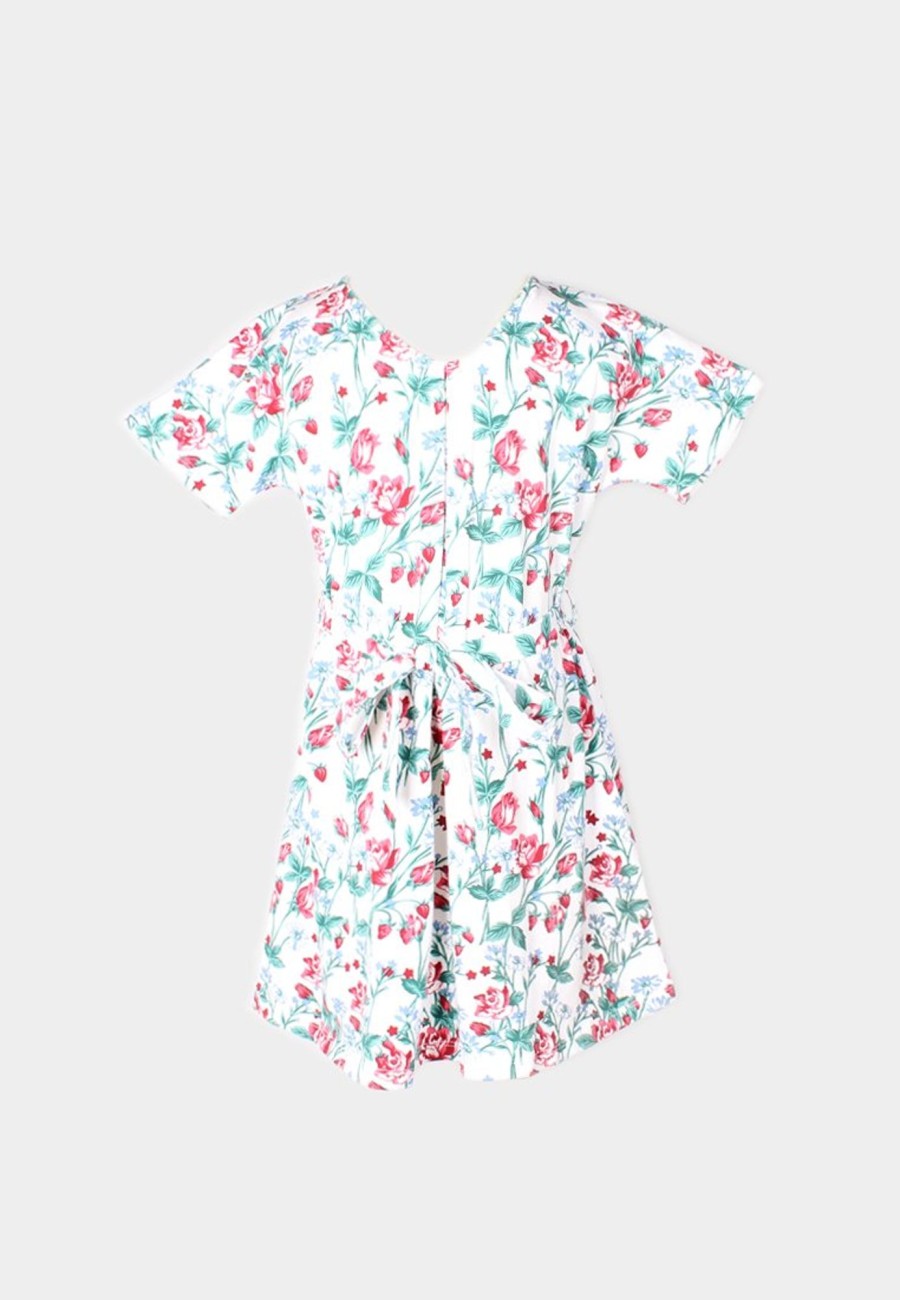 Girls moleyapparels | Floral Print Flare Dress White (Girl'S Dress)