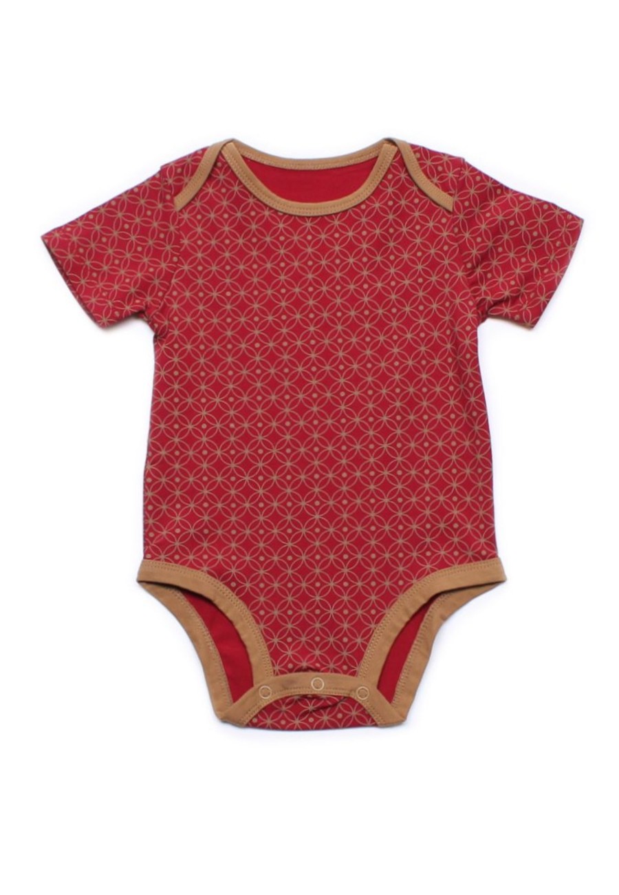 Babies moleyapparels | Oriental Rings Print Romper Red (Baby Romper)