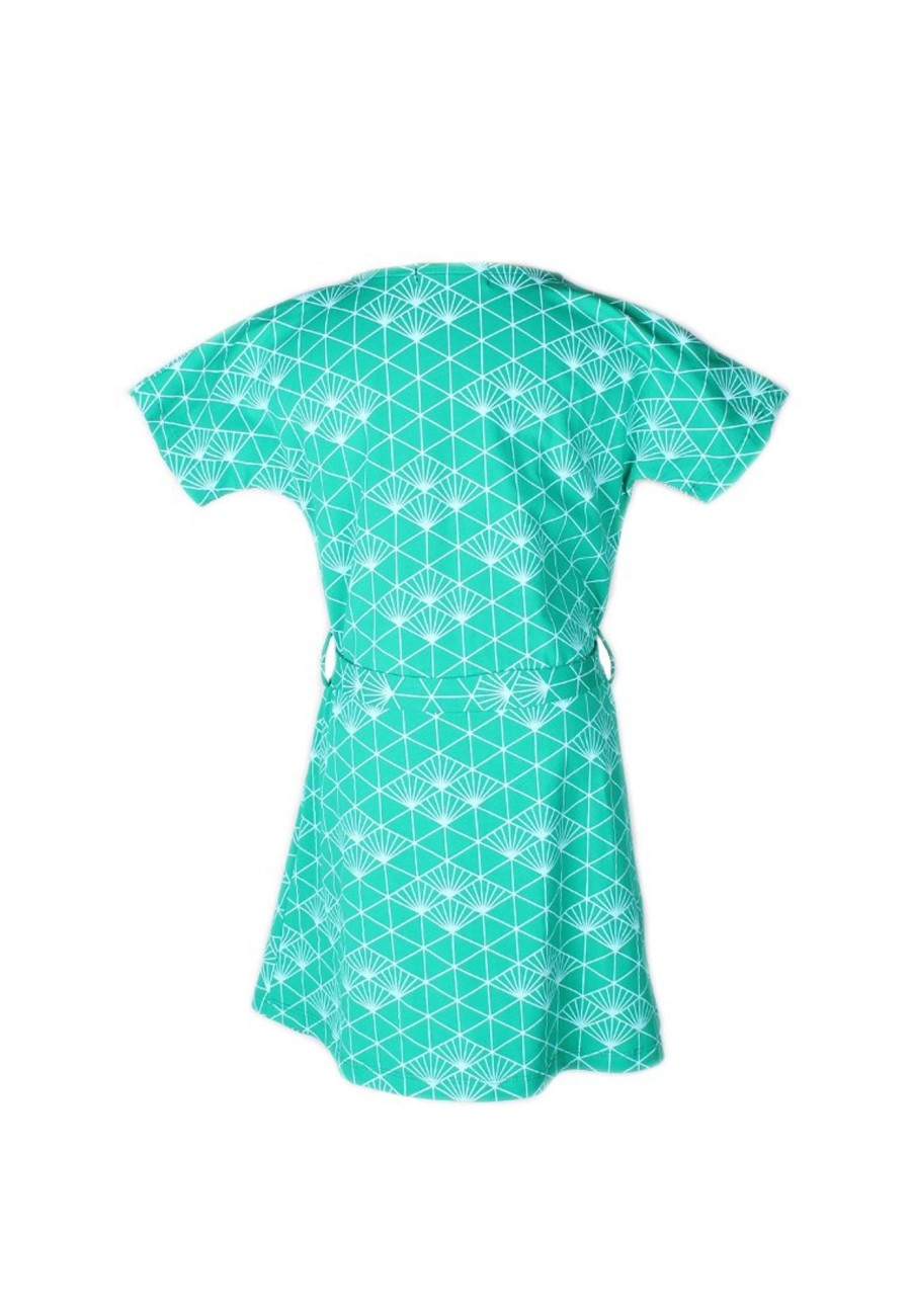 Matching Sets moleyapparels | Japanese Sunray Print Flare Dress Green (Girl'S Dress)