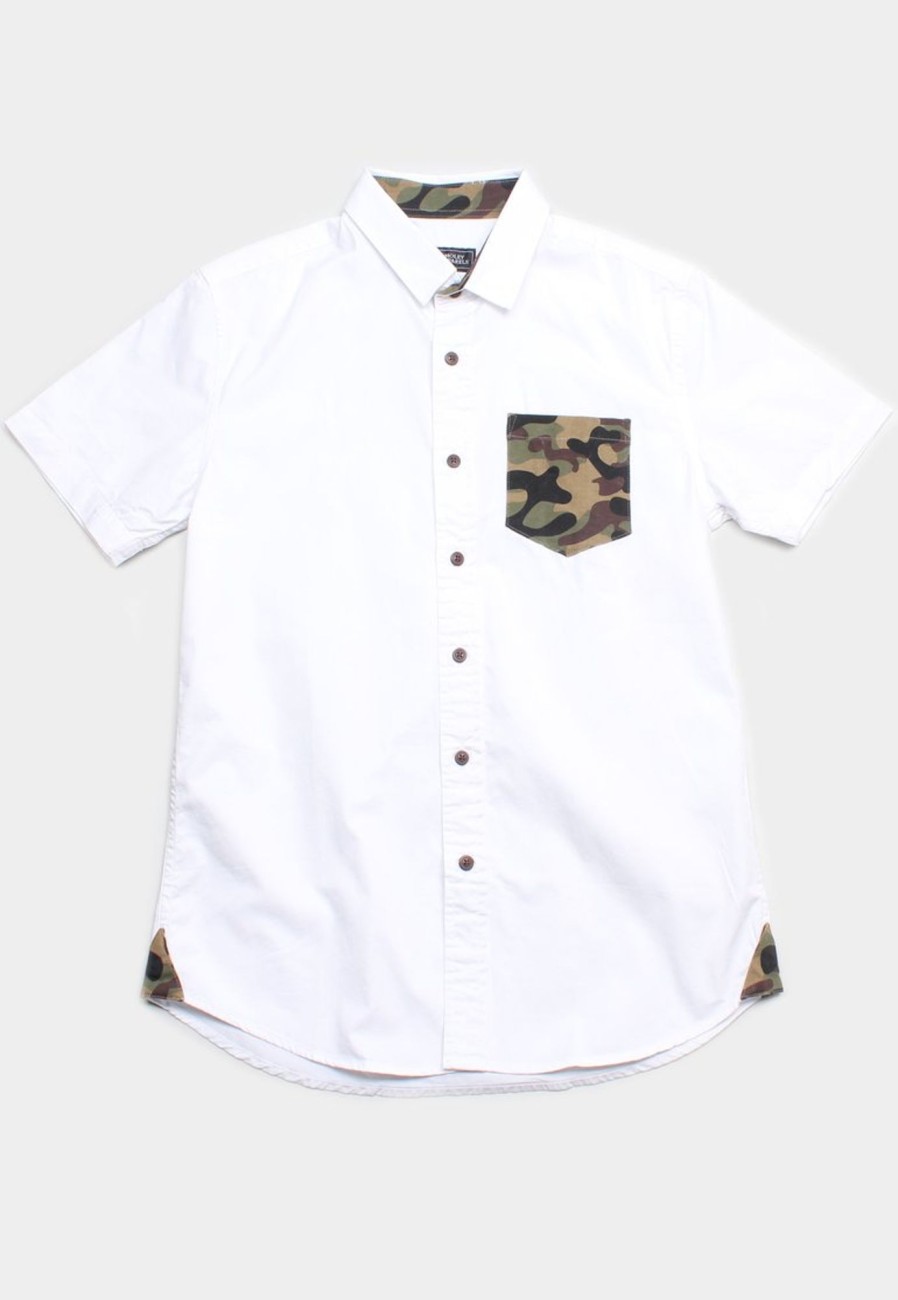 Matching Sets moleyapparels | Camo Detailed Premium Short Sleeve Shirt White (Men'S Shirt)