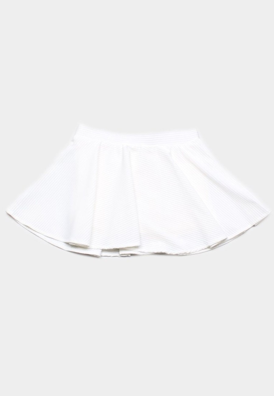 Girls moleyapparels | Ridged Fabric Skirt White (Girl'S Bottom)