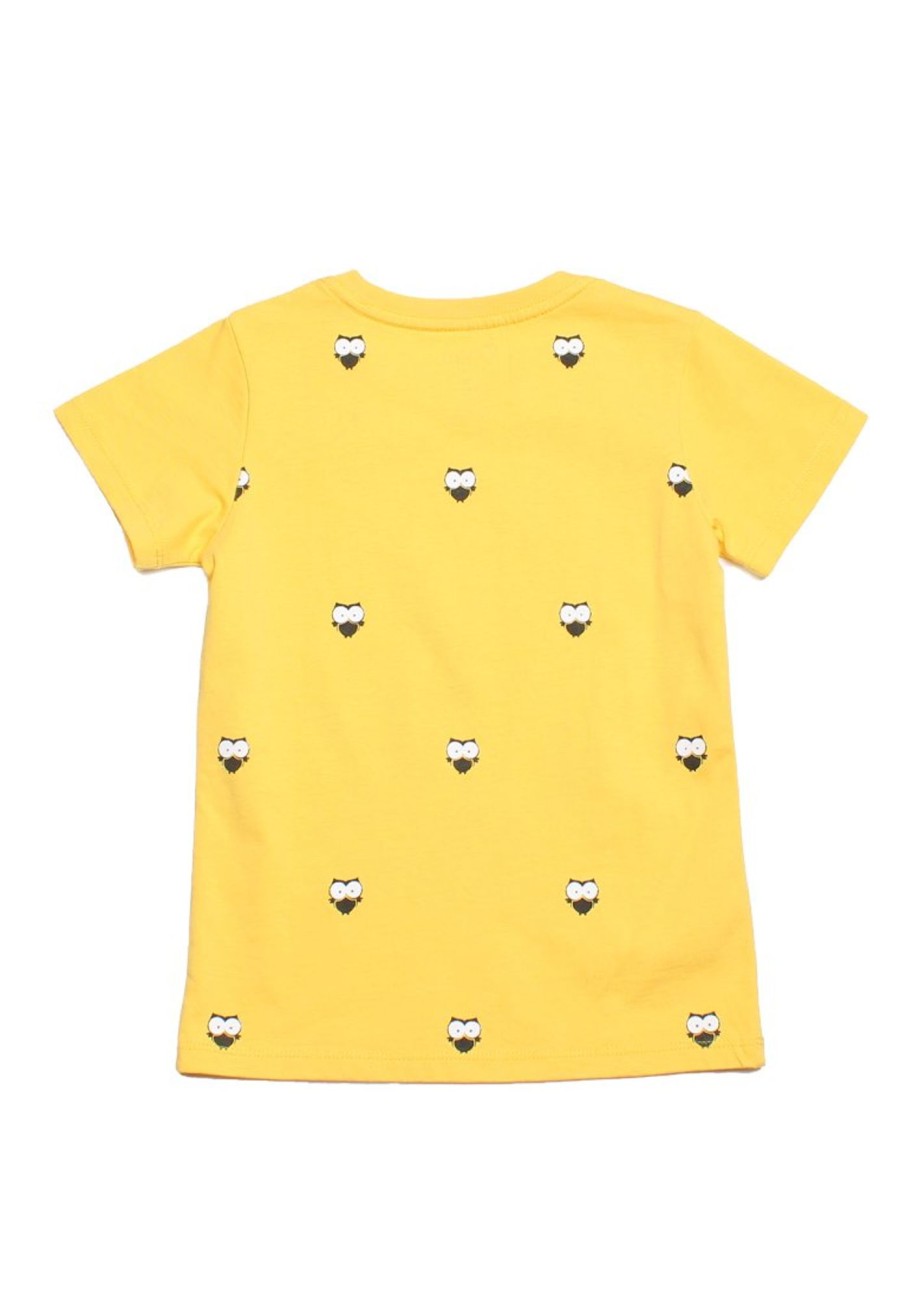 Matching Sets moleyapparels | Owl Print T-Shirt Yellow (Boy'S T-Shirt)