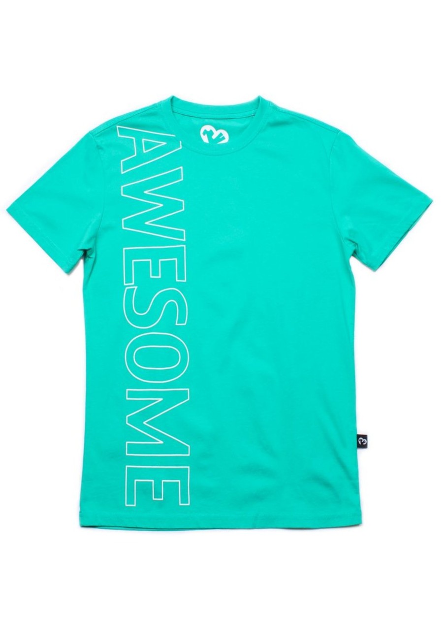 Men moleyapparels | Vertical Awesome T-Shirt Cyan (Men'S T-Shirt)