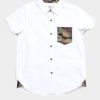 Matching Sets moleyapparels | Camo Detailed Premium Short Sleeve Shirt White (Boy'S Shirt)