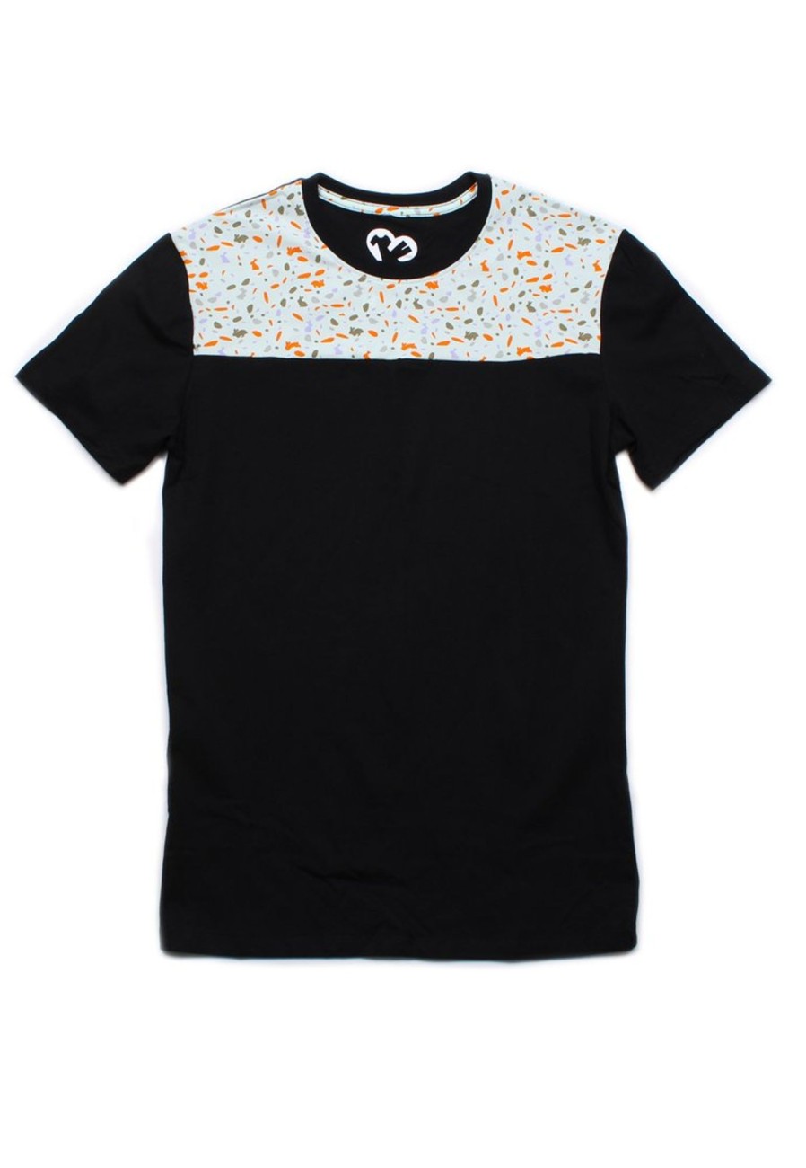 Matching Sets moleyapparels | Terrazzo Bunny Panel T-Shirt Black (Men'S T-Shirt)