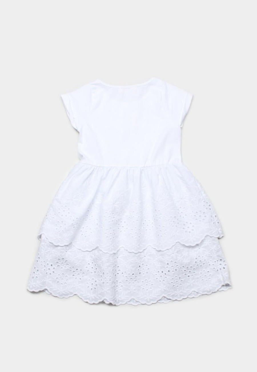 Girls moleyapparels | Eyelet Layered Premium Dress White (Girl'S Dress)