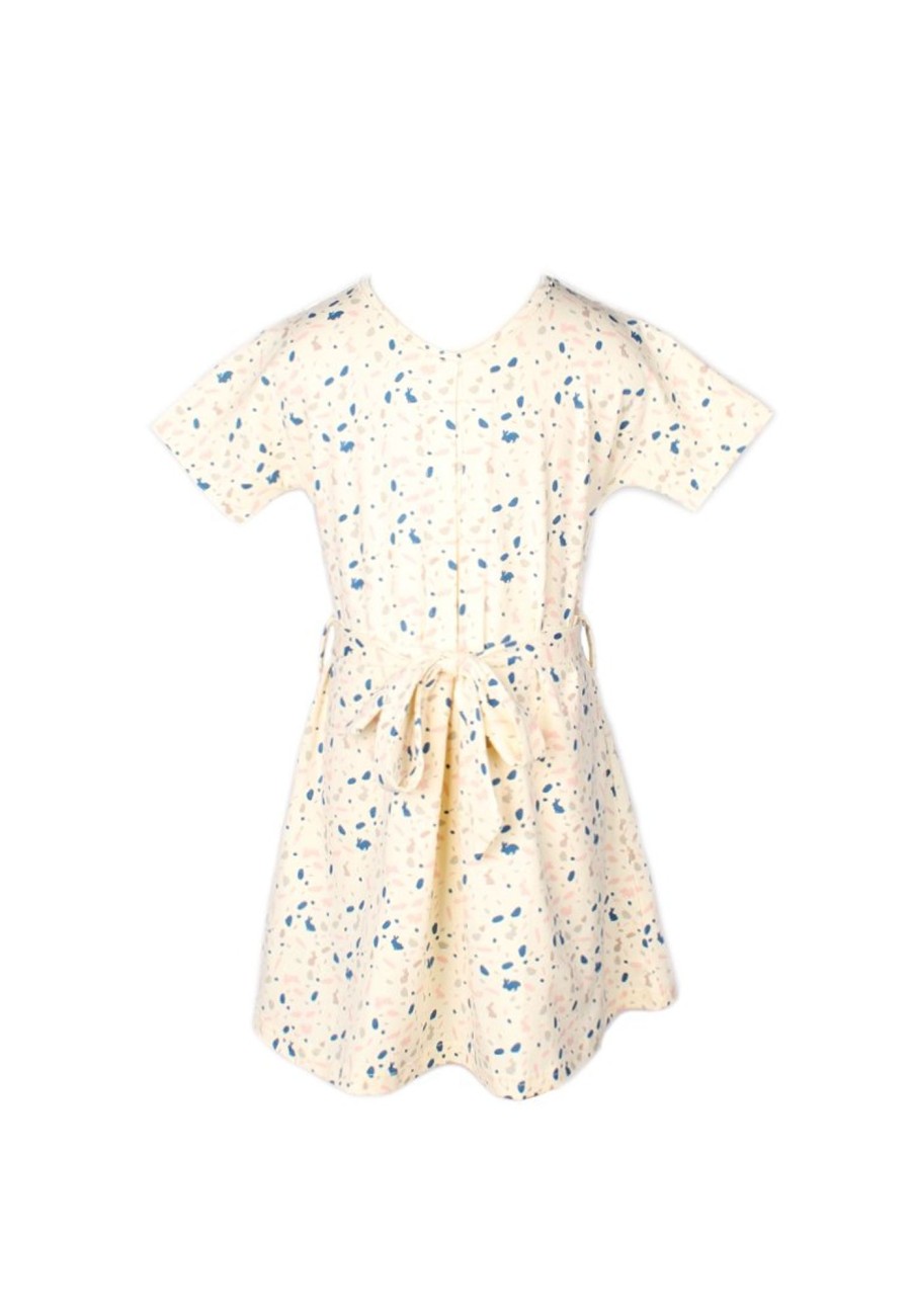 Matching Sets moleyapparels | Terrazzo Bunny Print Flare Dress Cream (Girl'S Dress)