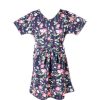 Girls moleyapparels | Floral Print Flare Dress Navy (Girl'S Dress)