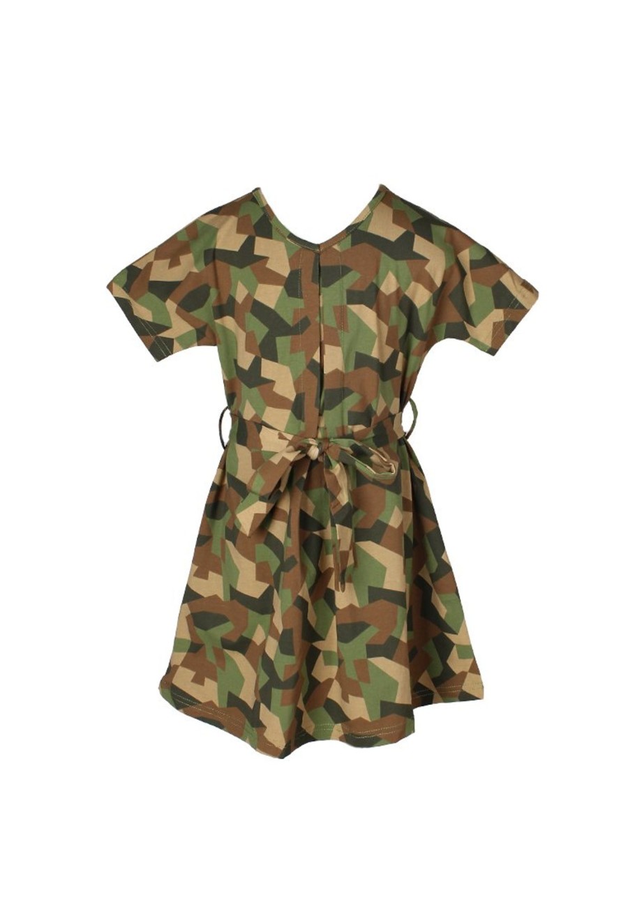 Matching Sets moleyapparels | Camo Print Flare Dress Green (Girl'S Dress)