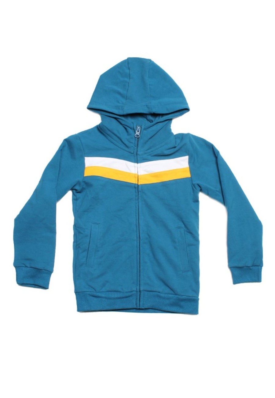 Kids Jackets moleyapparels | Colour Block Chevron Hoodie Jacket Blue (Kids' Jacket)