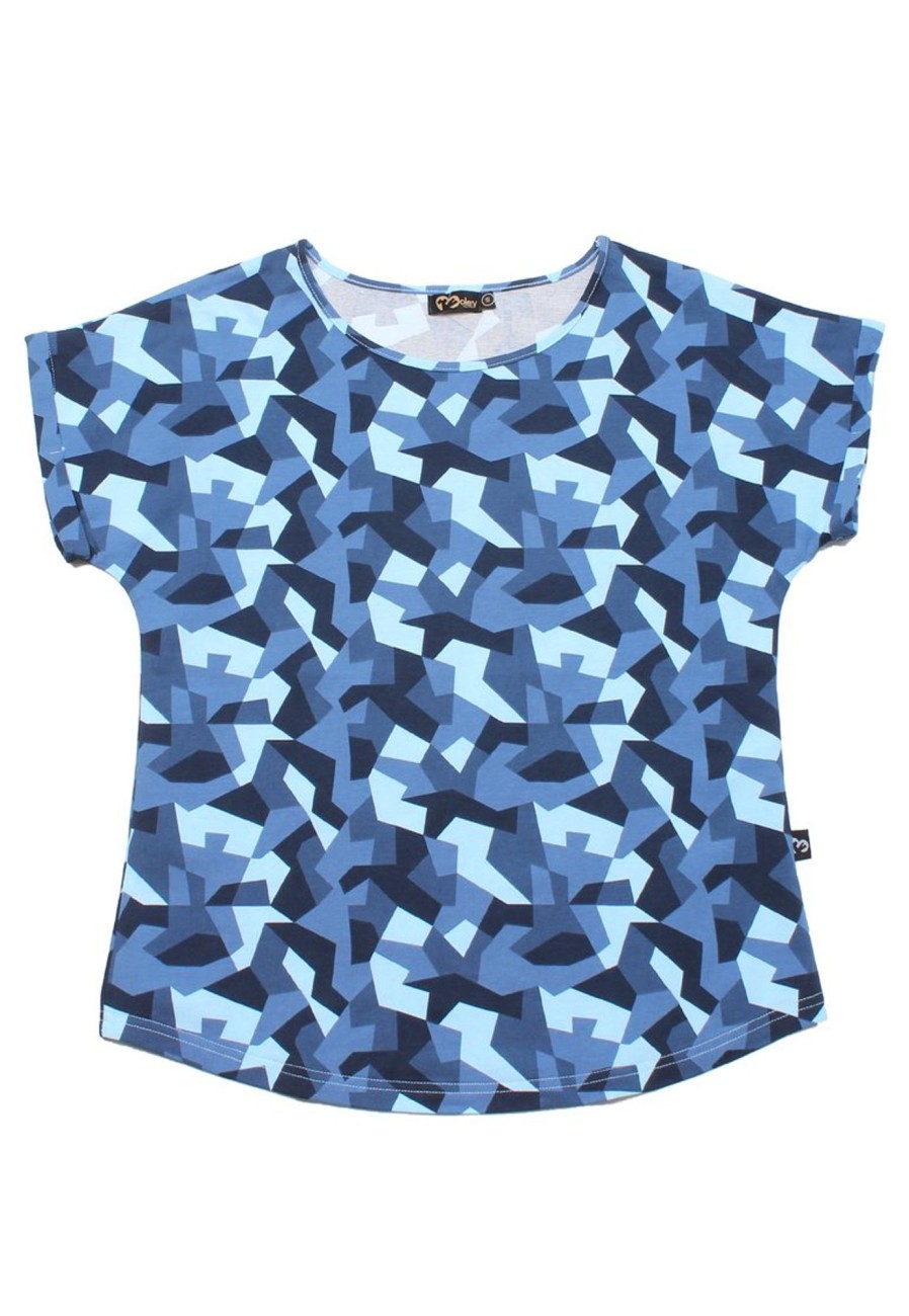 Matching Sets moleyapparels | Camo Print Blouse Navy (Ladies' Top)