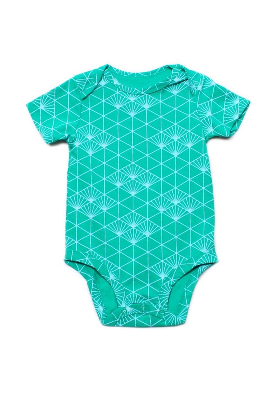 Matching Sets moleyapparels | Japanese Sunray Print Romper Green (Baby Romper)