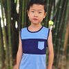 Boys moleyapparels | Colour Block Pocket Singlet Babyblue (Boy'S Singlet)