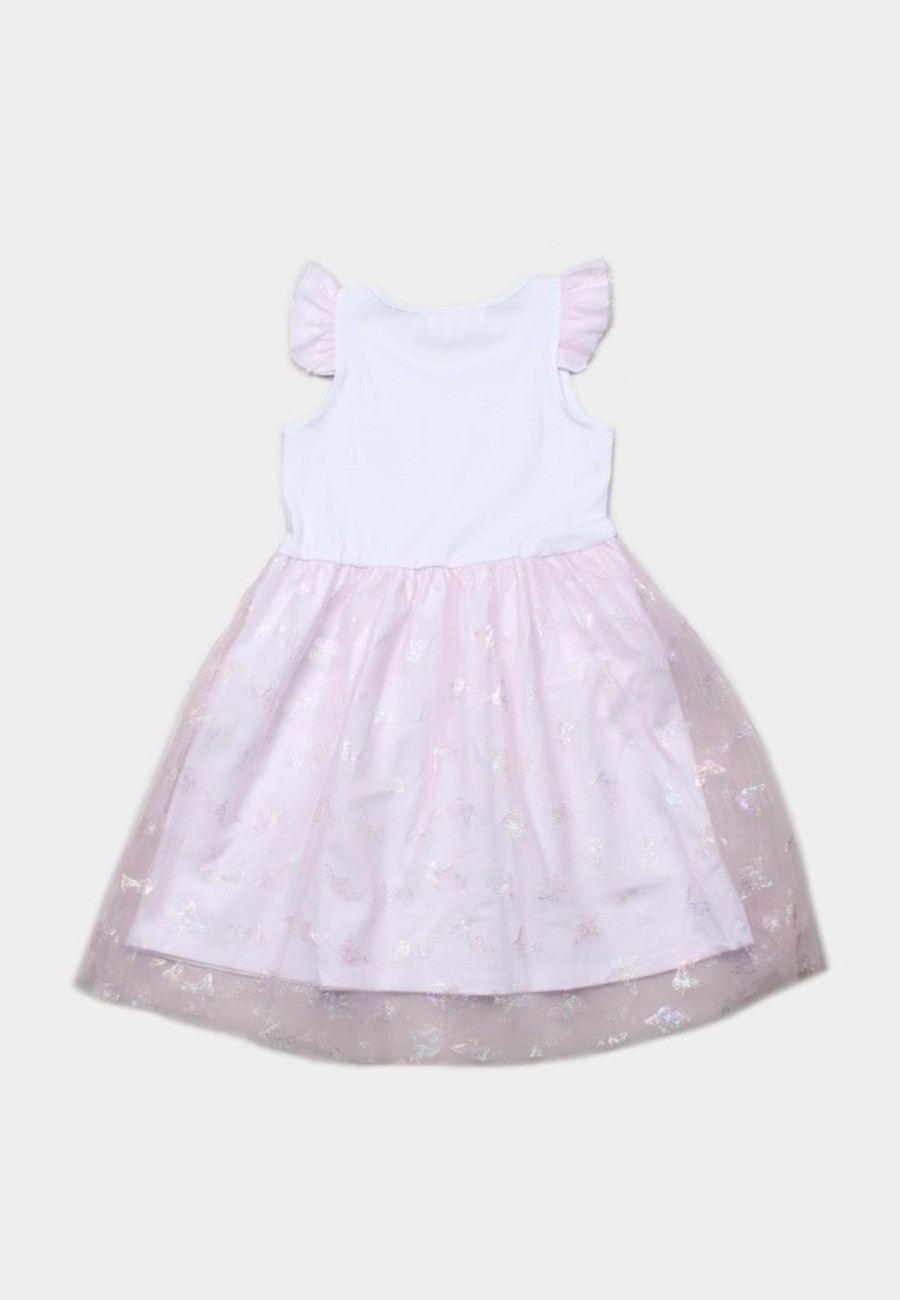 Girls moleyapparels | Butterfly Bubble Dress White (Girl'S Dress)