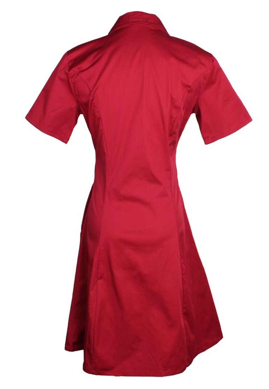 Matching Sets moleyapparels | Classic Cotton Twill Button Down Dress Ladies Red