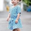 Matching Sets moleyapparels | Batik Florets Print Flare Dress Blue (Girl'S Dress)