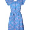 Matching Sets moleyapparels | Japanese Sunray Print Flare Dress Blue (Ladies' Dress)