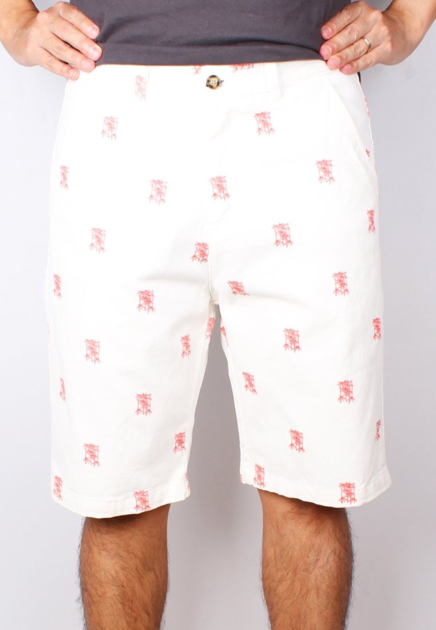 Men moleyapparels | Bamboo Print Bermudas White (Men'S Bottom)