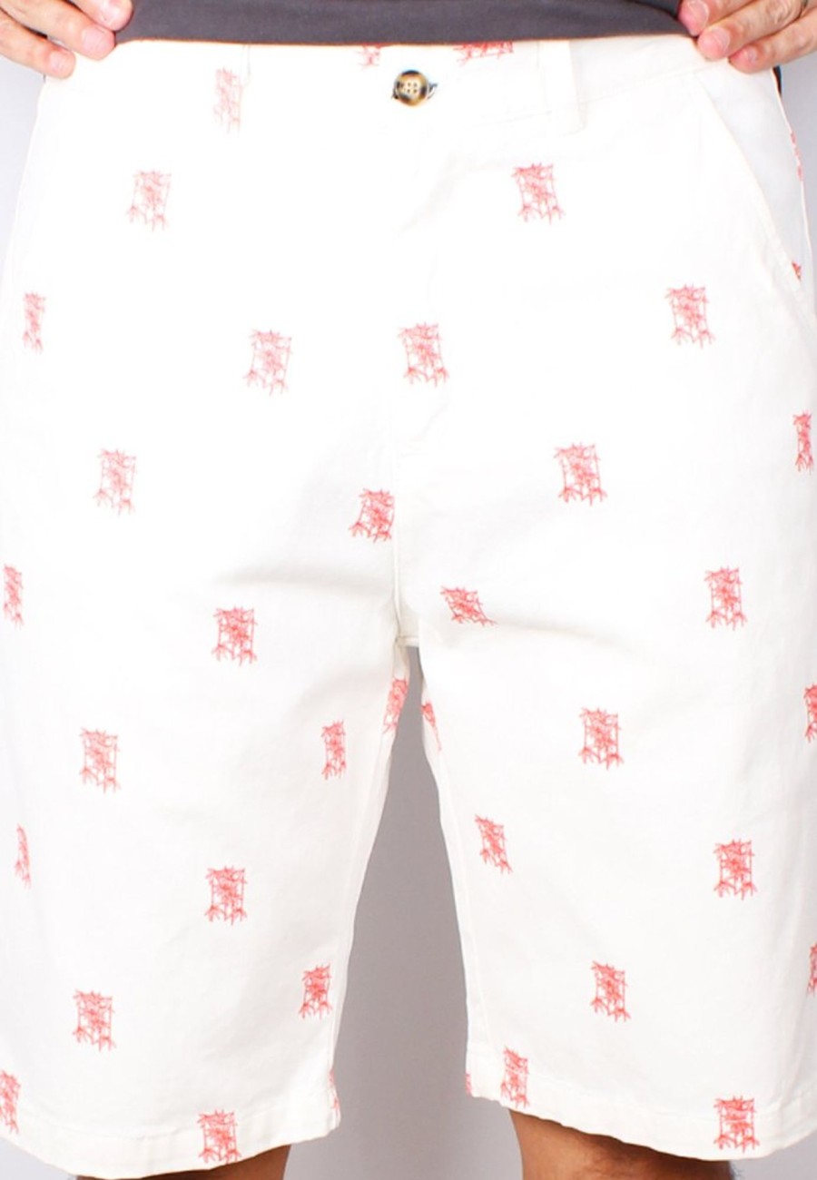 Men moleyapparels | Bamboo Print Bermudas White (Men'S Bottom)