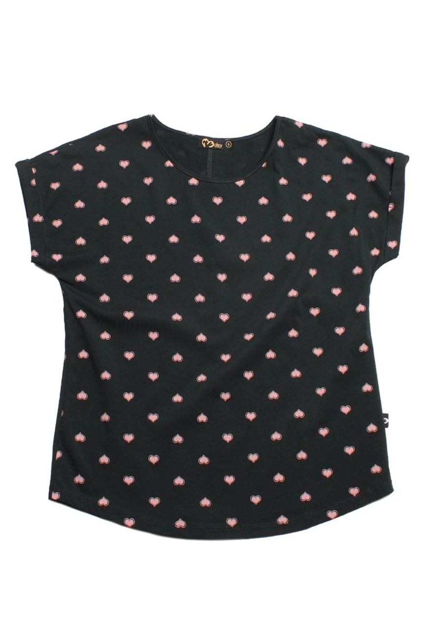 Matching Sets moleyapparels | Double Hearts Print Blouse Darkgreen (Ladies' Top)