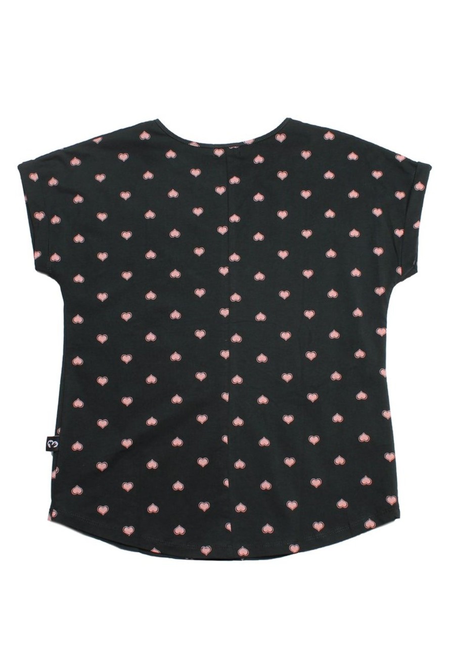 Matching Sets moleyapparels | Double Hearts Print Blouse Darkgreen (Ladies' Top)