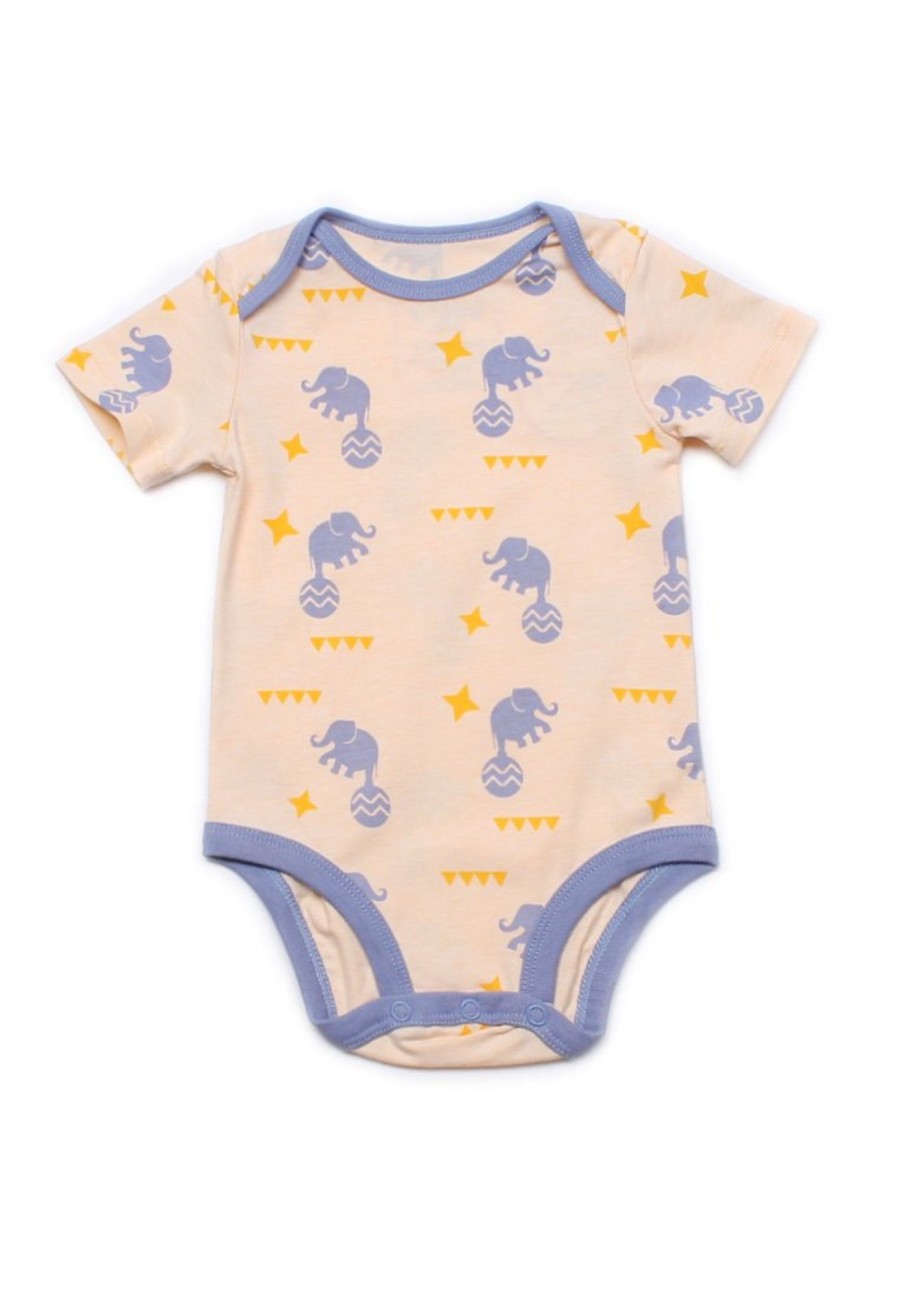 Babies moleyapparels | Elephant Print Romper Orange (Baby Romper)