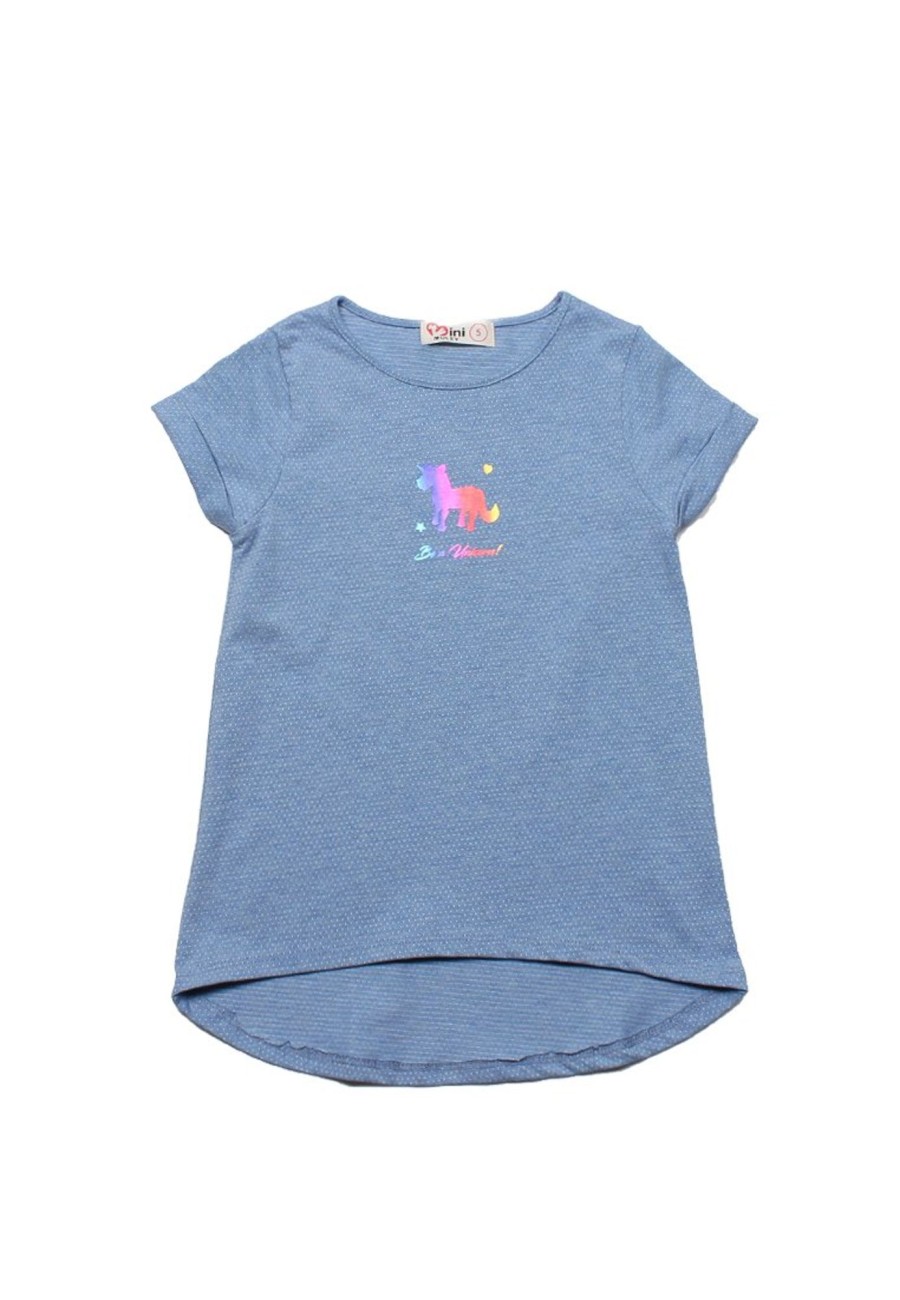 Girls moleyapparels | Be A Unicorn T-Shirt Blue (Girl'S Top)